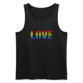 LGBT Queer Pride CSD Word Cloud LOVE Gay Queer Bi - Débardeur bio Premium Homme - noir - Devant - Michal (187cm)