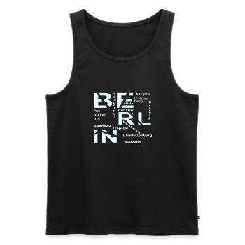Berlin - Männer Premium Bio Tank Top - Schwarz - Vorne - AI Model Male 178 light (178cm)