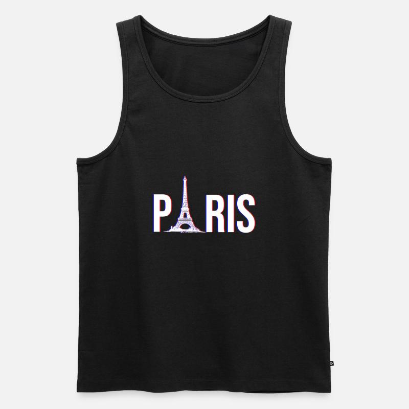 Paris Eiffelturm - Männer Premium Bio Tank Top - Schwarz