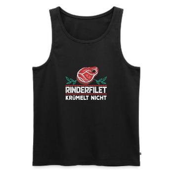 Rinderfilet krümelt nicht T-Shirt Grillen BBQ Gril - Männer Premium Bio Tank Top - Schwarz - Vorne - AI Model Male 178 light (178cm)