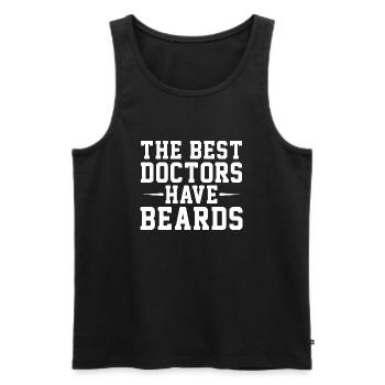 MEILLEURS MÉDECINS ONT DES BARBES - Débardeur bio Premium Homme - noir - Devant - AI Model Male 178 light (178cm)