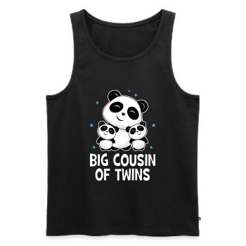 Big Cousin Of Twins - Cute Panda Pandas - Men's Premium Organic Tank Top - black - Front - AI Model Male 178 light (178cm)