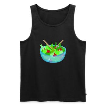 Fuck you salad - Débardeur bio Premium Homme - noir - Devant - AI Model Male 178 light (178cm)
