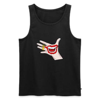 Halloween mal horreur clown joker sourire - Débardeur bio Premium Homme - noir - Devant - AI Model Male 178 light (178cm)