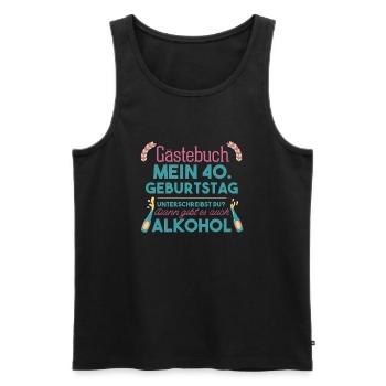 40. Geburtstag Gästeliste 40 Jahre Party Gästebuch - Männer Premium Bio Tank Top - Schwarz - Vorne - Michal (187cm)