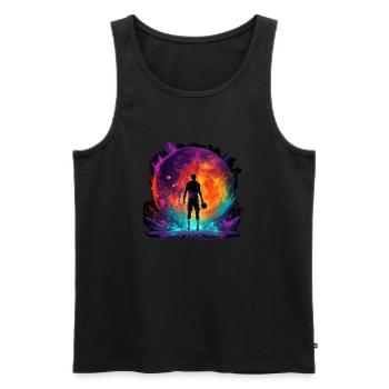Basketball player in art design for sports fans - Men's Premium Organic Tank Top - black - Front - Michal (187cm)