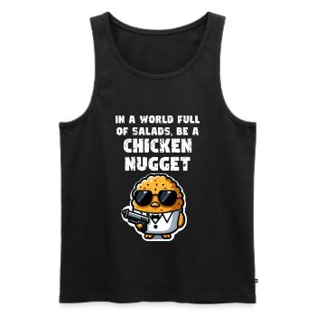 Chicken Nuggets Funny Chicken Nugget Meme Nugget - Men's Premium Organic Tank Top - black - Front - AI Model Male 178 light (178cm)