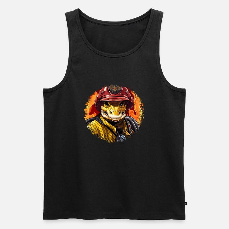 Feuerwehrmann Python - Männer Premium Bio Tank Top - Schwarz