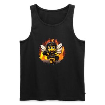 Abeille des pompiers - Débardeur bio Premium Homme - noir - Devant - Michal (187cm)