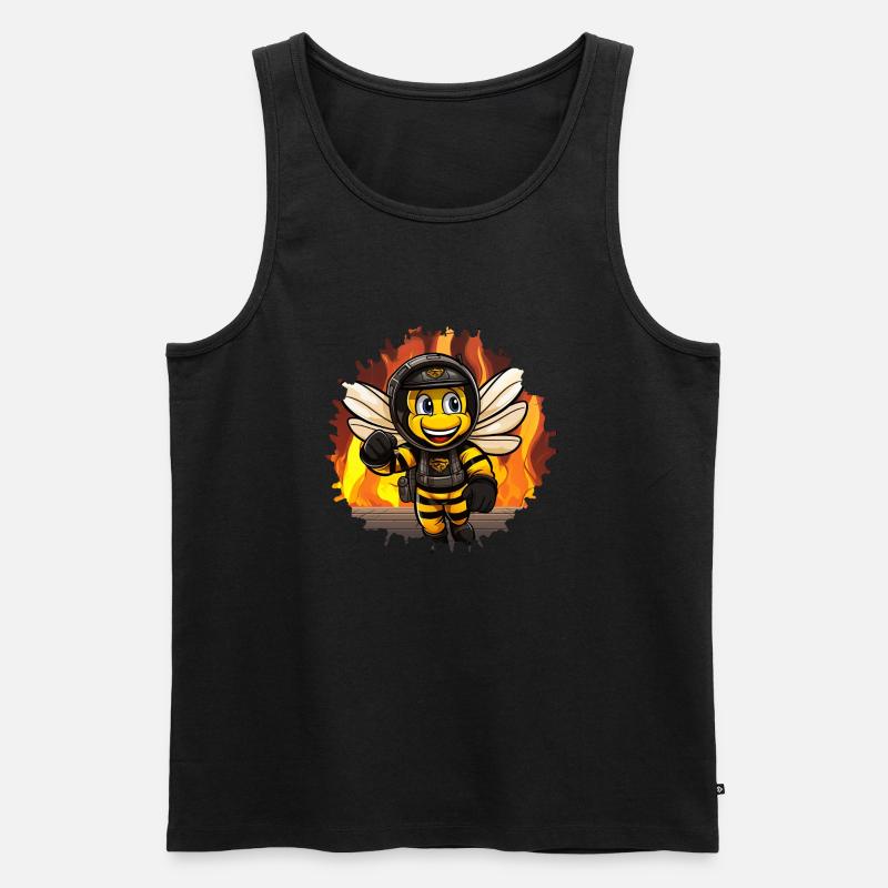 Feuerwehr Biene - Männer Premium Bio Tank Top - Schwarz