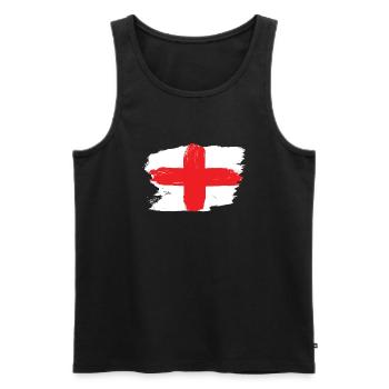 England Flagge Fahne Grunge Graffiti Stil Fussball - Männer Premium Bio Tank Top - Schwarz - Vorne - Michal (187cm)