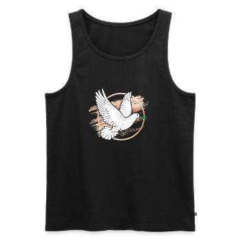 Friedenstaube - Männer Premium Bio Tank Top - Schwarz - Vorne - Michal (187cm)
