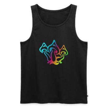 Champignons Magic Mushrooms Goa Psytrance Festival - Débardeur bio Premium Homme - noir - Devant - AI Model Male 178 light (178cm)