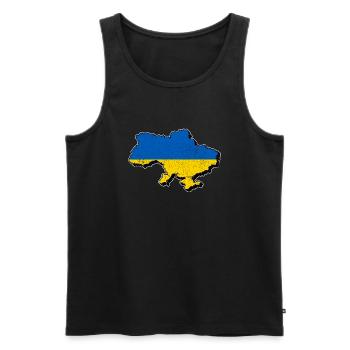 Ukraine - Männer Premium Bio Tank Top - Schwarz - Vorne - AI Model Male 178 light (178cm)