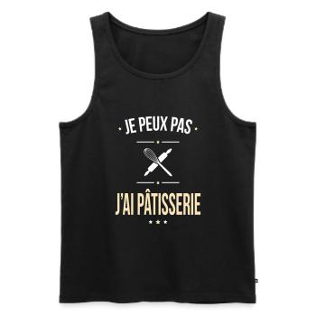 Je peux pas j'ai pâtisserie - Cadeau gourmand - Débardeur bio Premium Homme - noir - Devant - Michal (187cm)