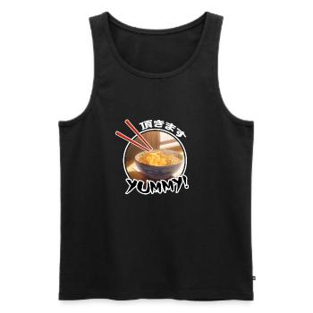 Delicous Japanese Food Katsudon - Anime Shirt - Men's Premium Organic Tank Top - black - Front - Michal (187cm)