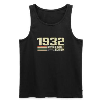 Né en 1932 - Vintage 1932 - 92e Anniversaire Rétro - Débardeur bio Premium Homme - noir - Devant - Michal (187cm)