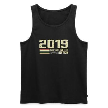 Born in 2019 - Vintage 2019 - 5th Anniversary Retro - Men's Premium Organic Tank Top - black - Front - Michal (187cm)