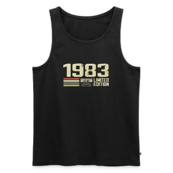 Né en 1983 - Vintage 1983 - 41e Anniversaire Rétro - Débardeur bio Premium Homme - noir - Devant - Michal (187cm)