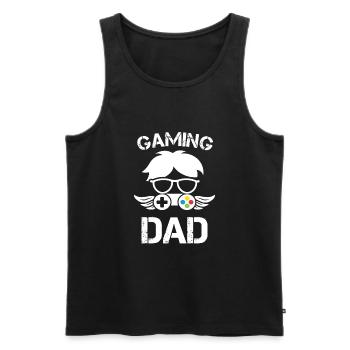 Gaming Dad - Männer Premium Bio Tank Top - Schwarz - Vorne - AI Model Male 178 light (178cm)