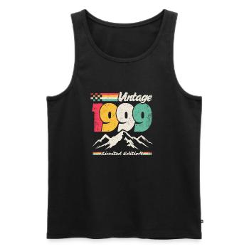 Vintage Limitierte Auflage 1999 - Männer Premium Bio Tank Top - Schwarz - Vorne - Michal (187cm)