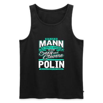Mann Vergeben Polin Grün - Männer Premium Bio Tank Top - Schwarz - Vorne - Michal (187cm)