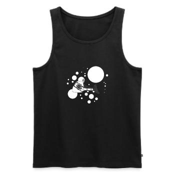 Salmon 4 - Men's Premium Organic Tank Top - black - Front - Michal (187cm)