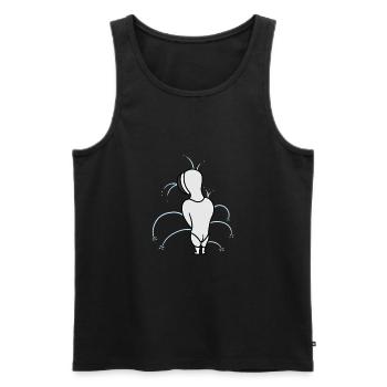 Cadeau d'escrime feuille fleuret feuille d'escrime - Débardeur bio Premium Homme - noir - Devant - AI Model Male 178 light (178cm)