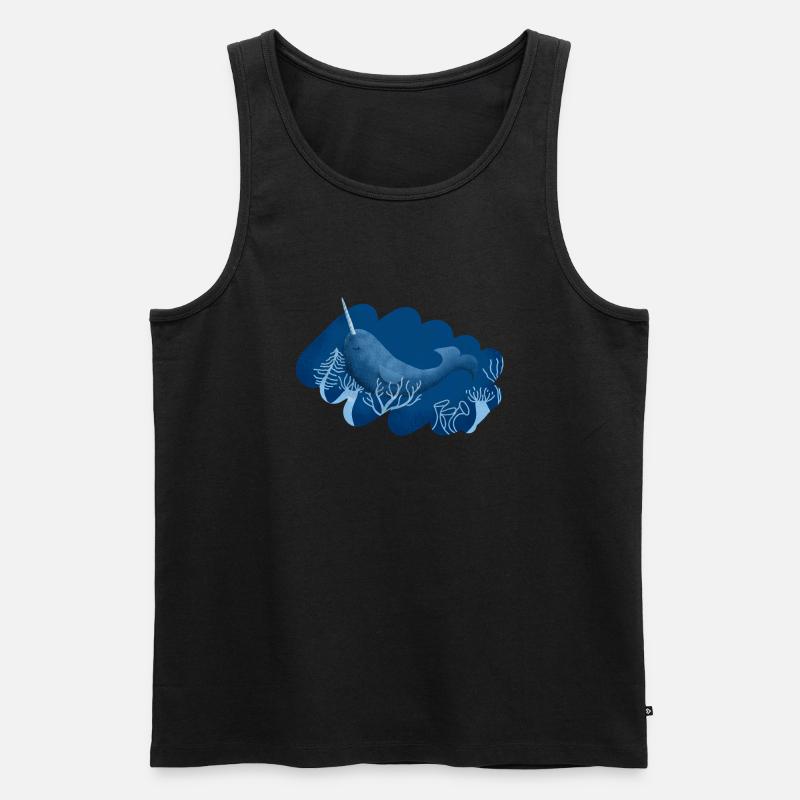 deep sea magic Narwal - Männer Premium Bio Tank Top - Schwarz