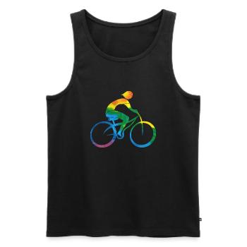 Cyclist - Men's Premium Organic Tank Top - black - Front - Michal (187cm)