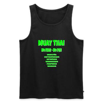 Cooles Muay thai Shirt - Männer Premium Bio Tank Top - Schwarz - Vorne - Michal (187cm)
