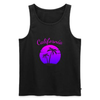 California Summer Palm Dream - Men's Premium Organic Tank Top - black - Front - Michal (187cm)