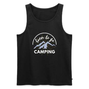 Born to go camping hiking mens funny gift Spruch - Männer Premium Bio Tank Top - Schwarz - Vorne - AI Model Male 178 light (178cm)