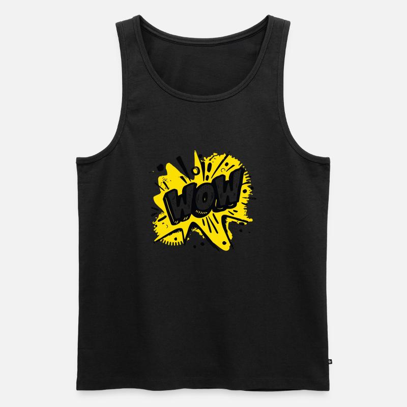 Comic Pop Art "Wow" - Männer Premium Bio Tank Top - undefined