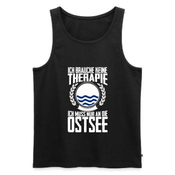 Therapie Ostsee - Männer Premium Bio Tank Top - Schwarz - Vorne - Michal (187cm)