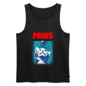 Paws - Paws - Cat - Cat Cat Tshirt Tees - Men's Premium Organic Tank Top - black - Front - Michal (187cm)