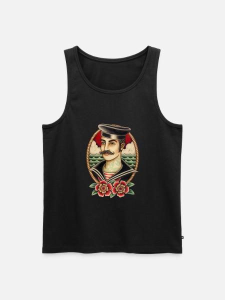 SAILOR BOY - Men's Premium Organic Tank Top - black