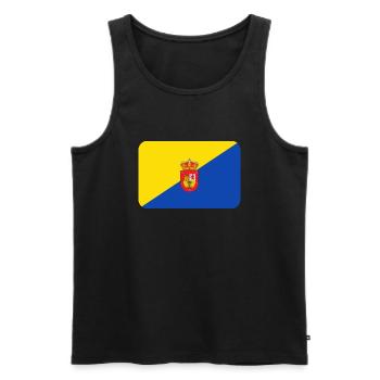 GRAN CANARIA FLAG round corner 400 dpi - Männer Premium Bio Tank Top - Schwarz - Vorne - AI Model Male 178 light (178cm)