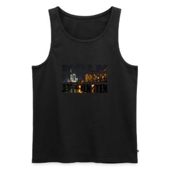 Koeln Koelner am Koelnsten Cologne CGN - Männer Premium Bio Tank Top - Schwarz - Vorne - AI Model Male 178 light (178cm)