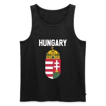 HUNGARY SHIRT - Männer Premium Bio Tank Top - Schwarz - Vorne - AI Model Male 178 light (178cm)