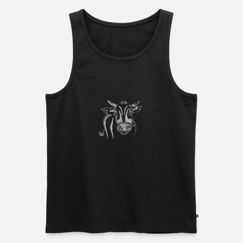 Kuh - Männer Premium Bio Tank Top - Schwarz