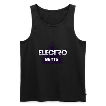 Techno Musique Electro Beats Rave Cadeau - Débardeur bio Premium Homme - noir - Devant - AI Model Male 178 light (178cm)