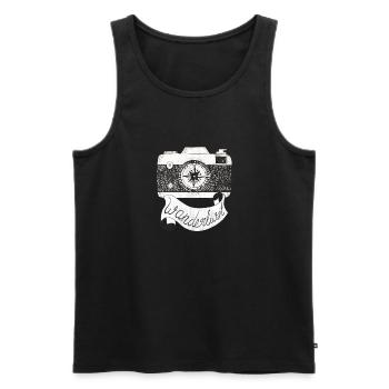 Kompass camera utstrengstrang In photographer gift - Men's Premium Organic Tank Top - black - Front - Michal (187cm)