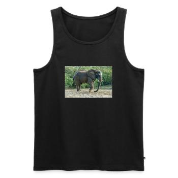Elephant stomped its foot into the sand. - Men's Premium Organic Tank Top - black - Front - AI Model Male 178 light (178cm)