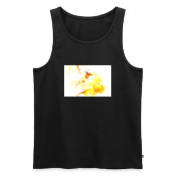 Art abstrait - Aquarelle jaune - Débardeur bio Premium Homme - noir - Devant - AI Model Male 178 light (178cm)