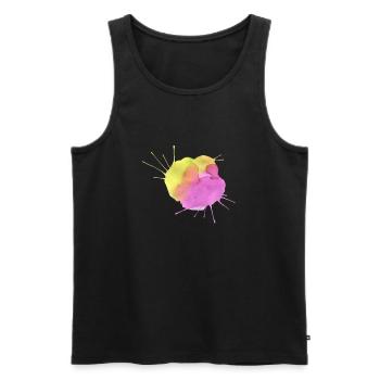 Splashes of colour - Men's Premium Organic Tank Top - black - Front - AI Model Male 178 light (178cm)
