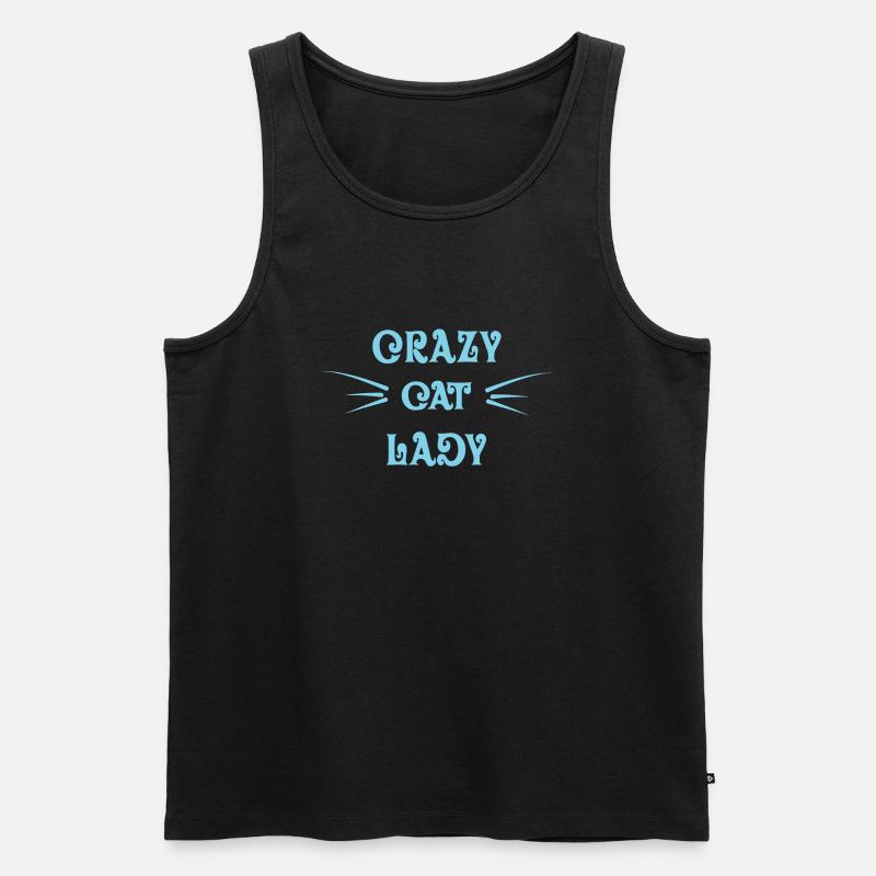 Crazy Cat Lady - Männer Premium Bio Tank Top - Schwarz