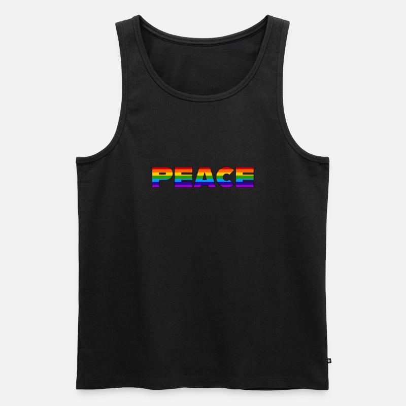 Peace - Männer Premium Bio Tank Top - Schwarz