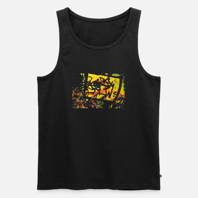 Graffiti Wall - Männer Premium Bio Tank Top - Schwarz