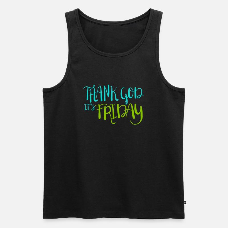 thank god its friday - Männer Premium Bio Tank Top - Schwarz